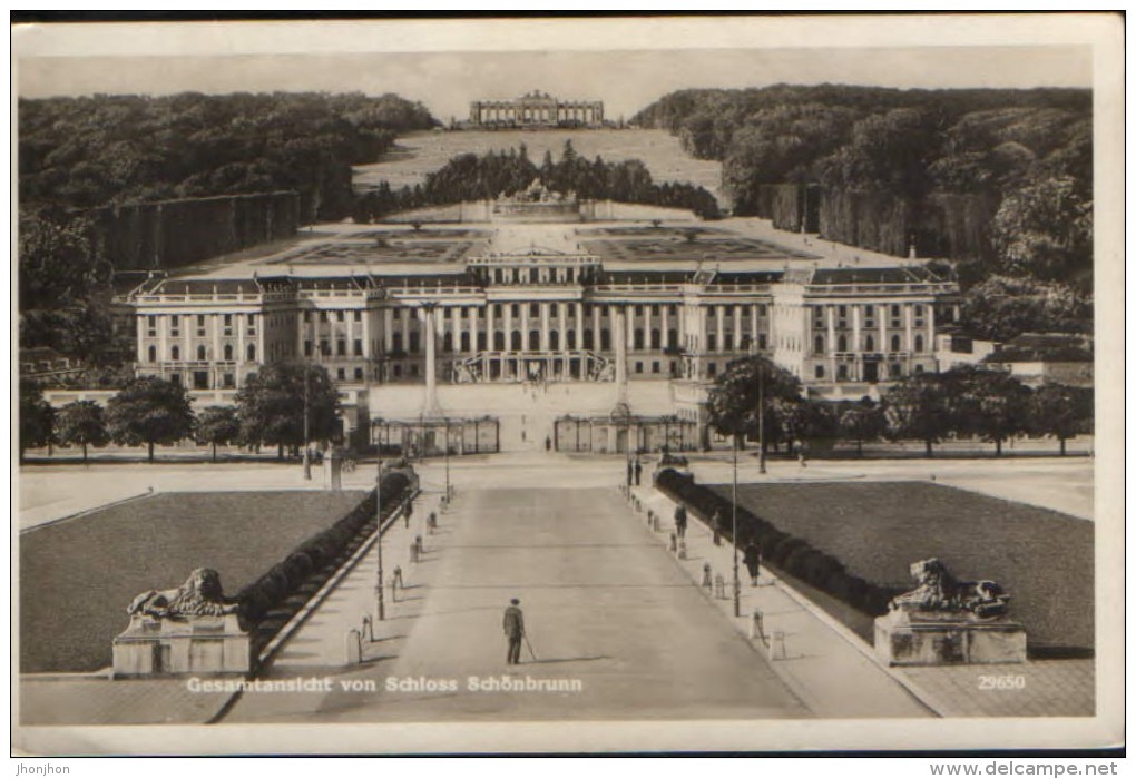 Autriche, Carte Postale Circule En 1933 Avec D'un Cachet De La Censur  - Wien - Schloss Schonbrunn  - 2/scans - Château De Schönbrunn