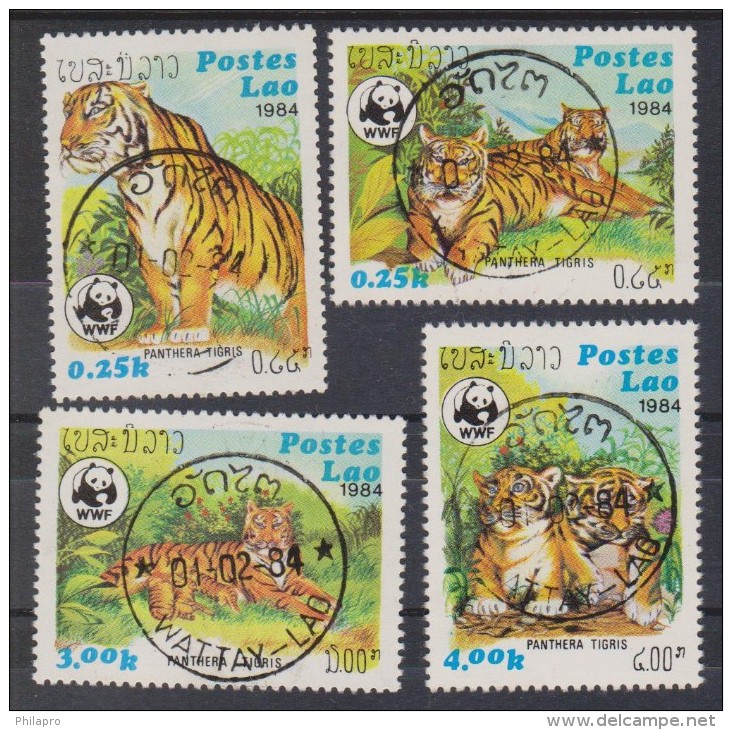LAOS  SPECIAL   CANCEL WATTAY LAO  FIRST DAY CANCEL WWF     SCOTT N°517/20  Réf  7297 - Used Stamps