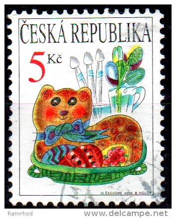 CZECH REPUBLIC 2000 Easter - 5k Animal-shaped Cake And Painted Eggs FU - Used Stamps