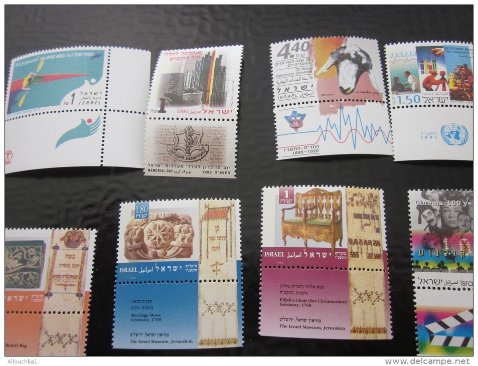 Israël >> Vrac Lot De 15   Timbre Neuf MNH ** > De Collection Avec Tabs > Document Philatélique  Divers Années - Collections, Lots & Series