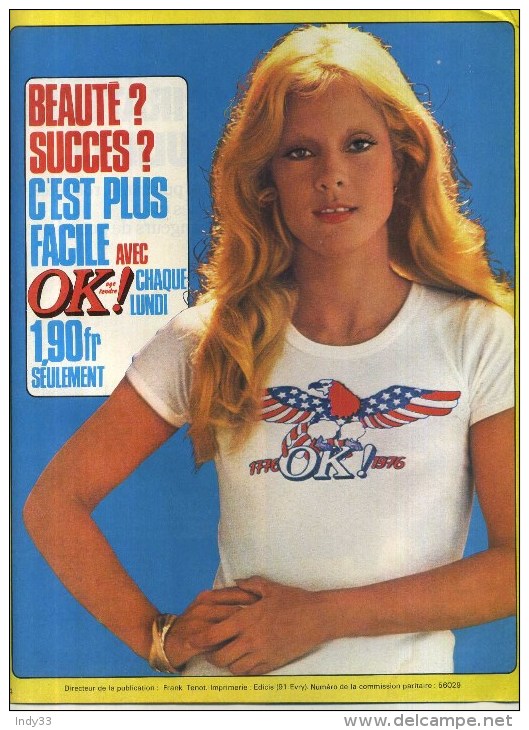 - LOT DE 9 PAGES DE MAGAZINES DES ANNEES 1970 SUR SOPHIE VARTAN . - Plakate & Poster