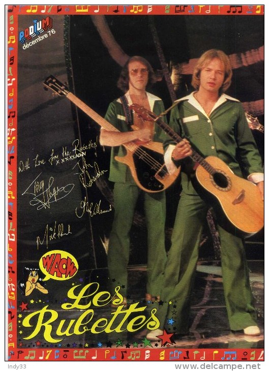 - POSTER RUBETTES . DOUBLE PAGE DU MAGAZINE PODIUM 1976 . - Plakate & Poster