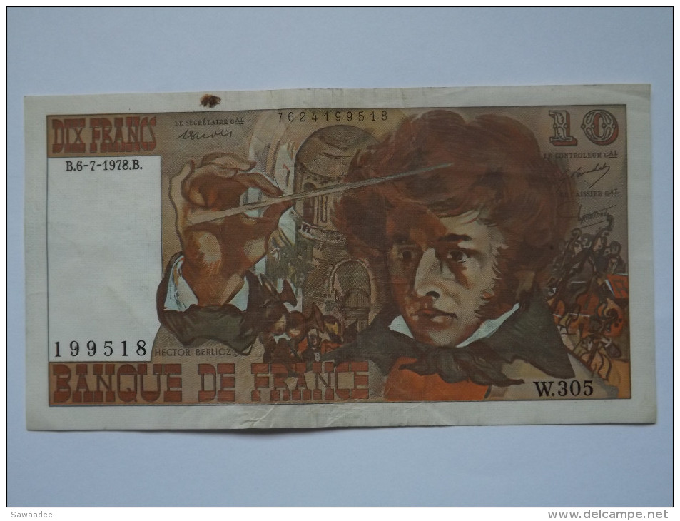 BILLET FRANCE - P.150c - 10 FRANCS - BERLIOZ - B.6-7-1978.B. - 10 F 1972-1978 ''Berlioz''