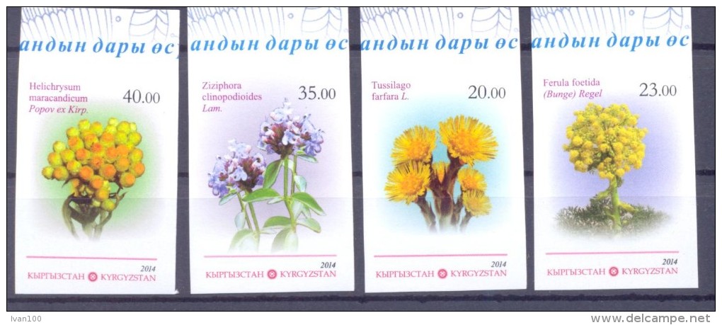 2014. Kyrgyzstan, Medicinal Plants, Issue II, 4v IMPERFORATED, Min/** - Kirghizistan