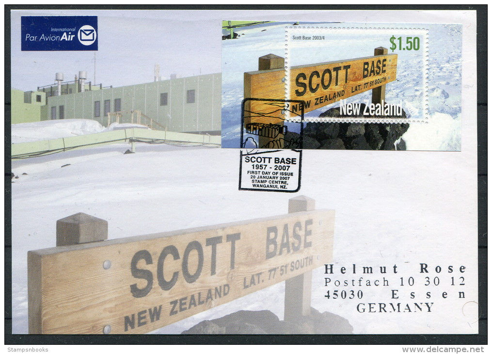 2007 New Zealand Antarctic Scott Base Polar Card - Polar Exploradores Y Celebridades