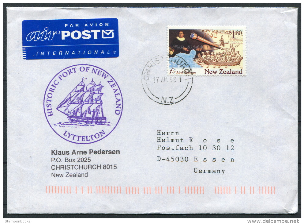 1998 New Zealand Christchurch Abel Tasman Antarctic Ship Polar Cover - Polar Explorers & Famous People