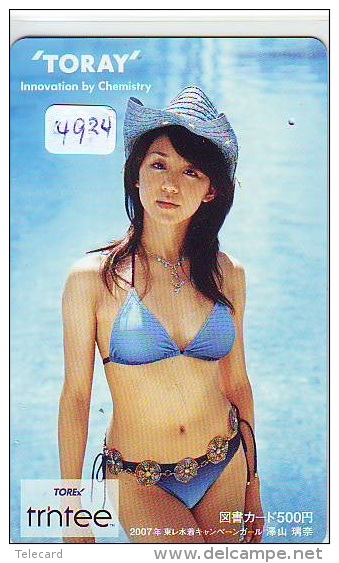 Télécarte Japon EROTIQUE (4924) EROTIC * TORAY * JAPAN ACTRESS * PHONECARD EROTIK * BIKINI GIRL * FEMME SEXY LADY - Moda