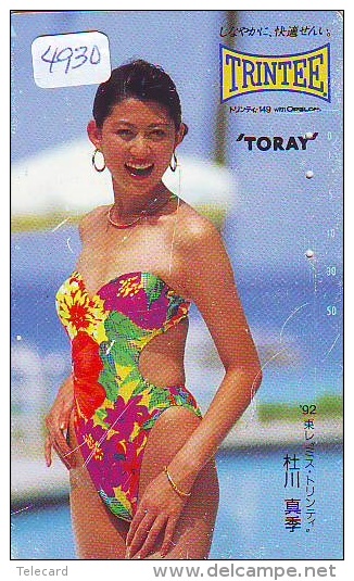 Télécarte Japon EROTIQUE (4930) EROTIC * TORAY TRINTEE * JAPAN ACTRESS * PHONECARD EROTIK * BIKINI GIRL FEMME SEXY LADY - Moda