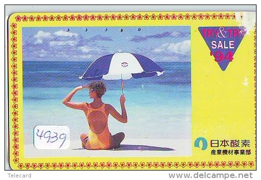 Télécarte Japon EROTIQUE (4939) EROTIC * PLAGE * JAPAN ACTRESS * PHONECARD EROTIK * BIKINI GIRL * FEMME SEXY LADY - Moda