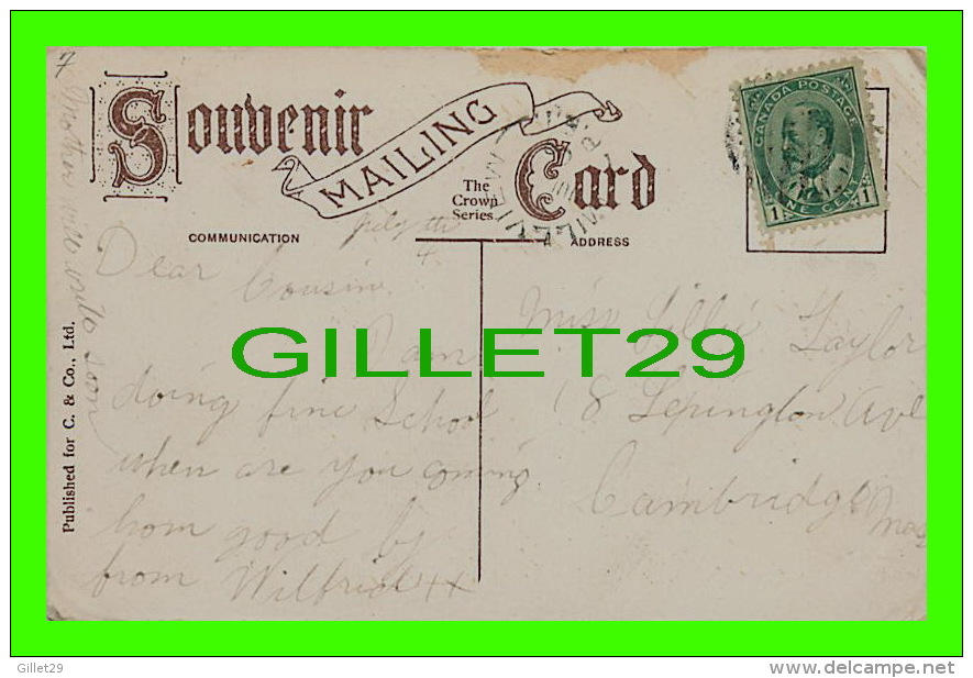 CHARLOTTETOWN, P.E. ISLAND - PRINCE EDWARD ISLAND HOSPITAL - C & CO LTD - SOUVENIR MAILING CARD - TRAVEL IN 1909 - - Charlottetown
