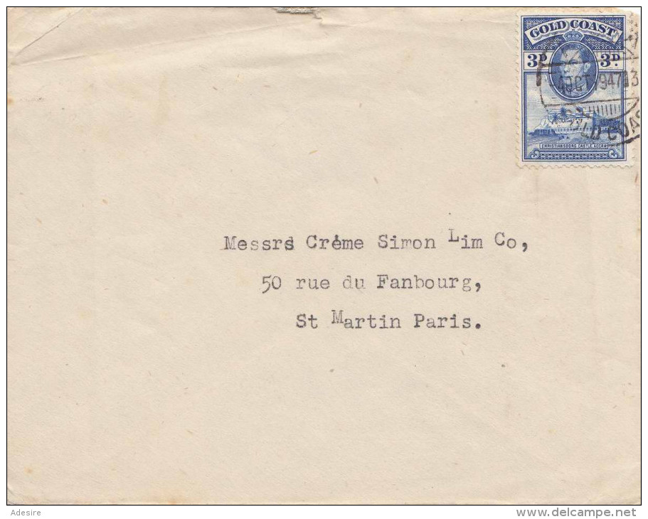 GOLDKÜSTE 1947 - 3 D Frankierung Auf Brief Von Gold Coast > Paris - Gold Coast (...-1957)