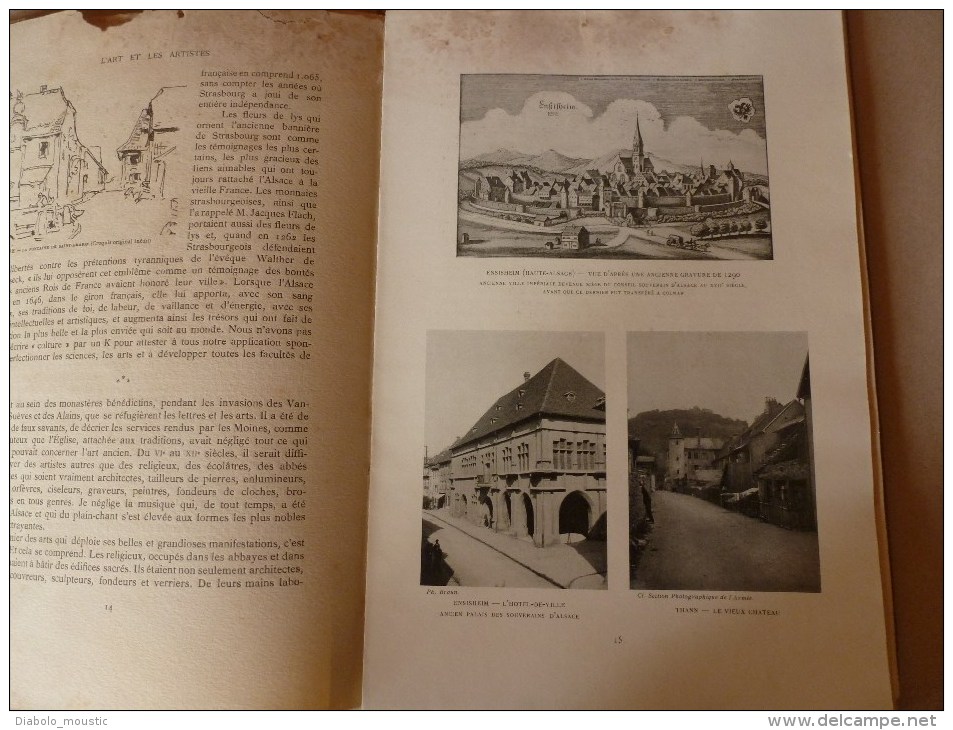 1916  Spécial Revue des Deux Mondes : L'ALSACE DELIVREE...L'ART et les ARTISTES (clichés Armée , Lévy, Braun,  etc)