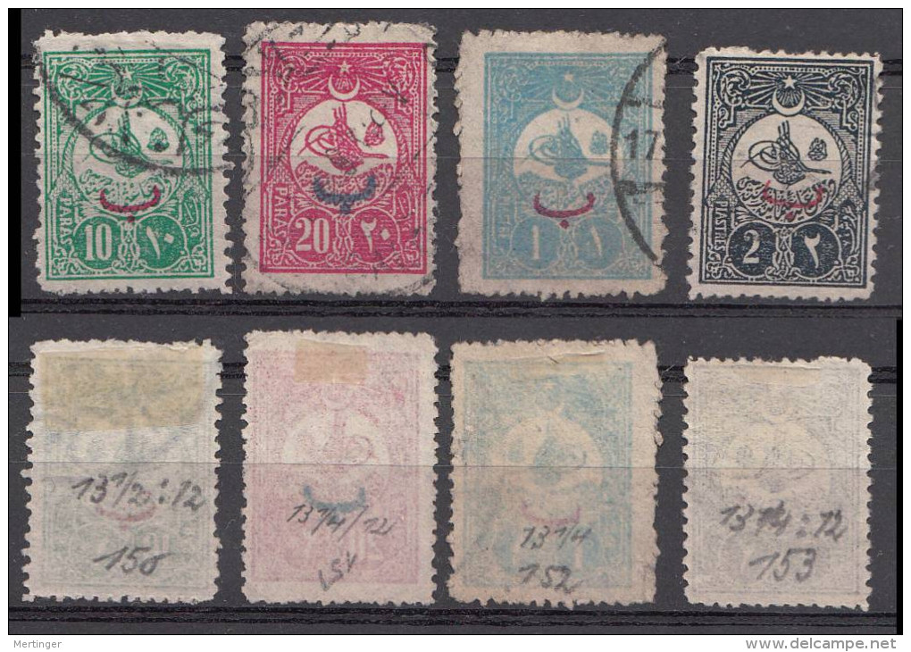 Türkei Turkey Mi# 150-53 Used Overprint 1908 - Usados