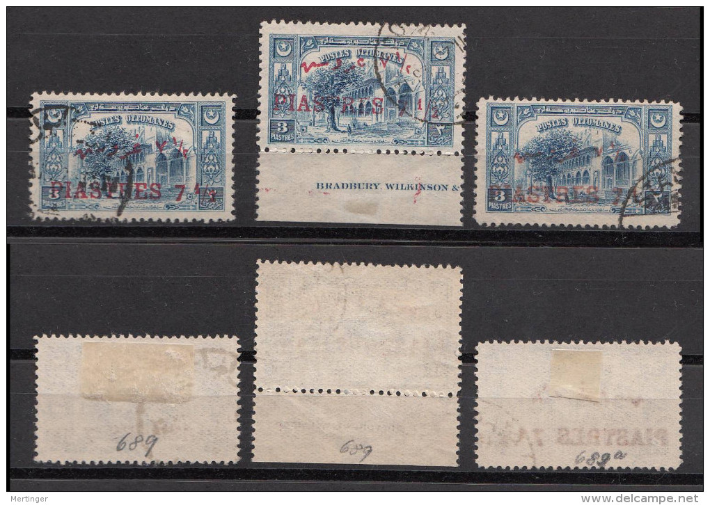 Türkei Turkey 3x Mi# 689 Used Overprint 1922 - Gebruikt