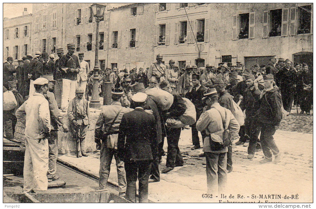 Cpa 1927, Embarquement De Forçats à ST MARTIN-EN-RE, Sur L'île De Ré Sous Bonne Escorte Et Curieux  (42.53) - Bagne & Bagnards