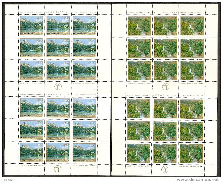 1978 Jugoslavia Yugoslavia PROTEZIONE DELLA NATURA  NATURE 18 Serie Di 2v. In 4 Foglietti MNH** 4 Minisheets - Blocchi & Foglietti