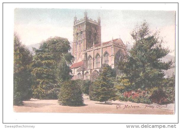 Great Malvern Priory Church Vintage Postcard Worcestershire -  Unused - Other & Unclassified