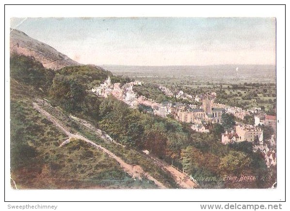 Great Malvern From Beacon Hill Vintage Postcard Worcestershire -  Unused - Other & Unclassified