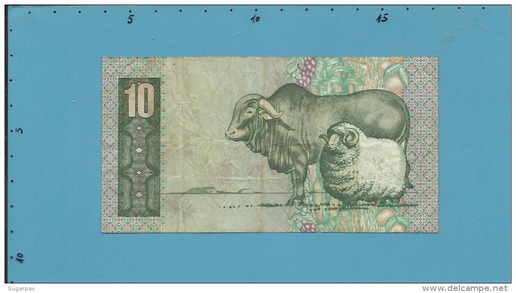 South Africa - 10 RAND - ( 1990 - 93 ) - Pick 120.e - Sign. 7 - Watermark: Jan Van Riebeek - 2 Scans - Afrique Du Sud