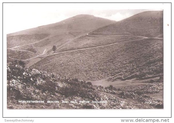 RP Worcestershire BEACON AND HILL PATHS Malvern Vintage Postcard  -  Unused L TILLEY & SON LEDBURY - Other & Unclassified