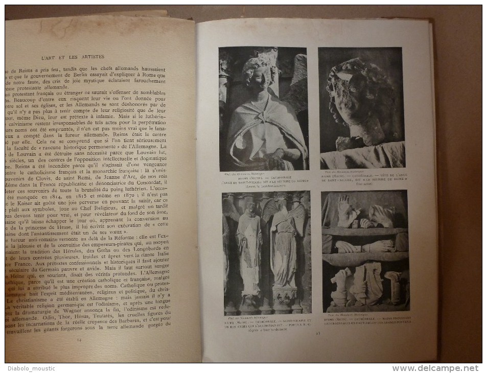 1917  Spécial Revue des Deux Mondes : L'ART ASSASSINE   (photos Monuments historiques et clichés des Armées)