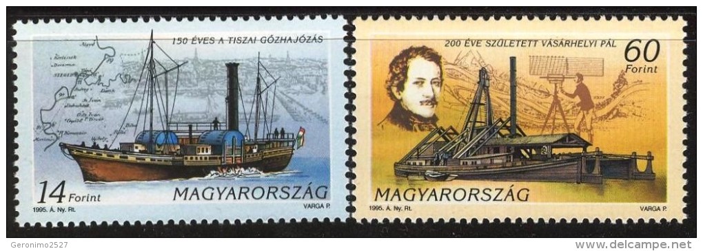 HUNGARY 1995 TRANSPORT Sea Vehicles SHIPS BOATS - Fine Set MNH - Nuevos