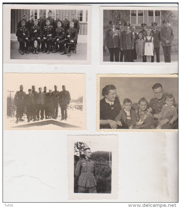 Militaria Lot De 5 Photos Allemagne Militaire WW2 Guerre 1939 1945 - Guerre, Militaire