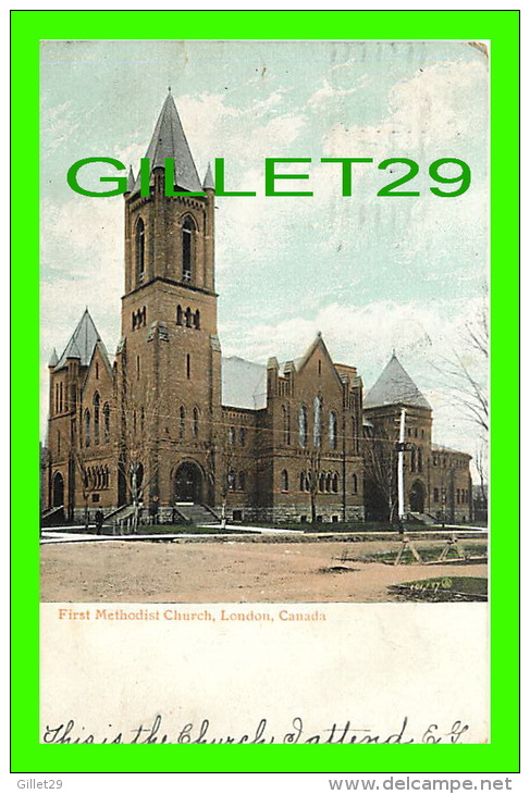LONDON, ONTARIO - FIRST METHODIST CHURCH - TRAVEL IN 1907 - VALENTINES SERIES - UNDIVIDED BACK - - Londen