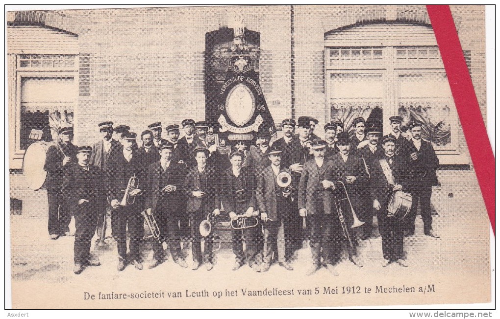 MAASMECHELEN - FANFARE Van LEUTH - LEUT -  Vaandelfeest Mei 1912 - Maasmechelen