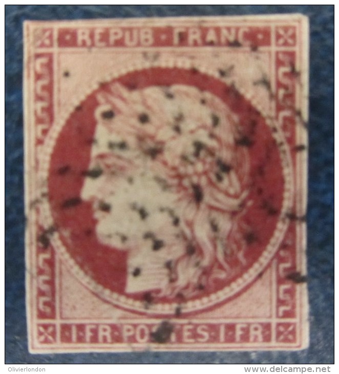 1849 Ceres 1F Carmin 4 Marges, Obl. Etoile De Point, Moyen Voir Description- Cote: 1200 Euros - 1849-1850 Ceres