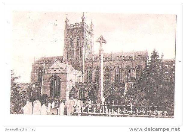 Great Malvern Priory Church Vintage Postcard Worcestershire - Used 1910 - Other & Unclassified