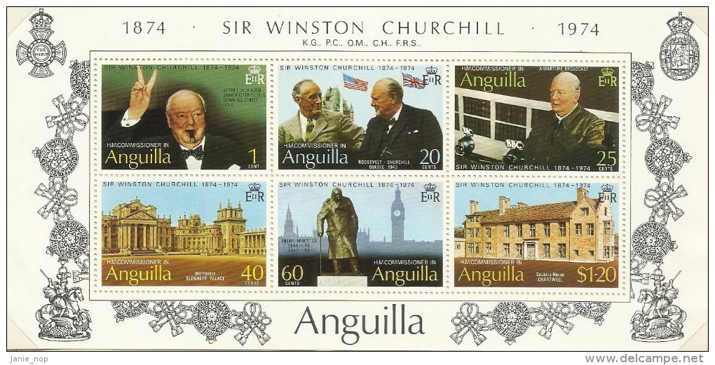 Anguilla 1974 Churchill Souvenir Sheet MNH - Anguilla (1968-...)