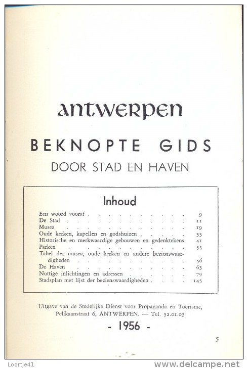 Beknopte Gids Stad Antwerpen 1956 - Met Publiciteit Reclame - Practical