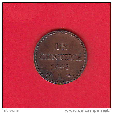 1 Centime Dupré - 1848 A En TTB - Other & Unclassified