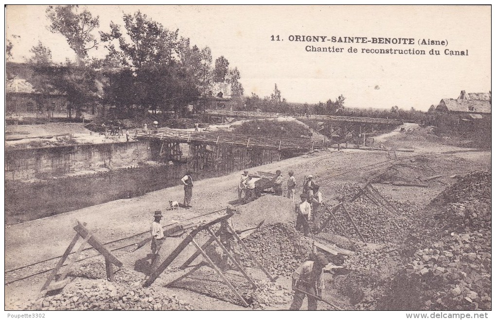 Origny Ste Benoite (02) - Reconstruction Du Canal - Other & Unclassified