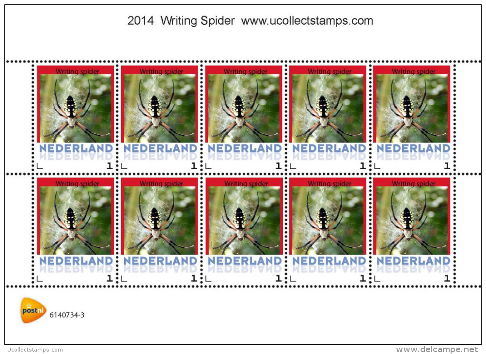 Nederland  2014   Spin  - Spider 1    Vel-sheetlet   Postfris/mnh/neuf - Unused Stamps