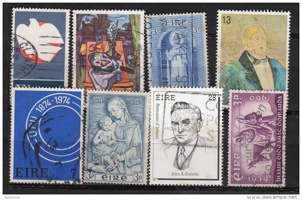 Lot 8 Timbres  - Oblitéré  -  - IRLANDE - Collections, Lots & Series