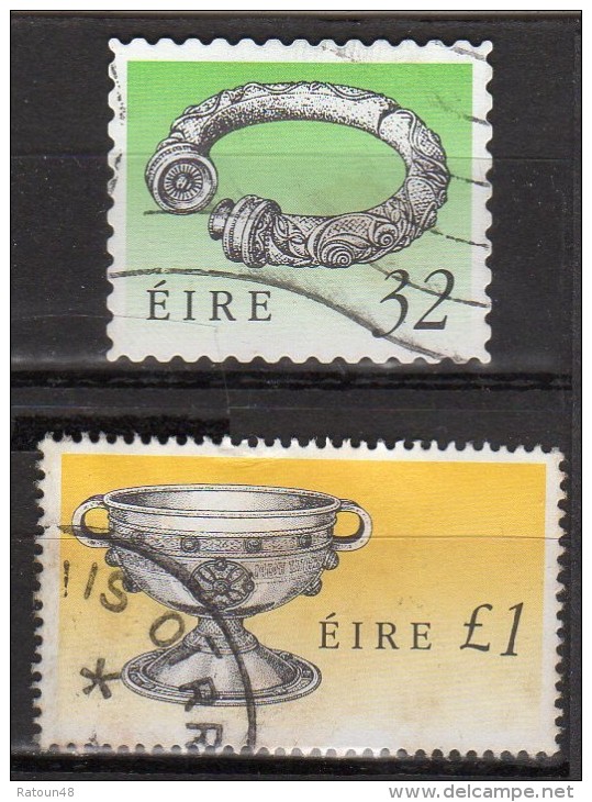 Lot 2 Timbres  -n° 710-782- Oblitéré  -  - IRLANDE - Collections, Lots & Series