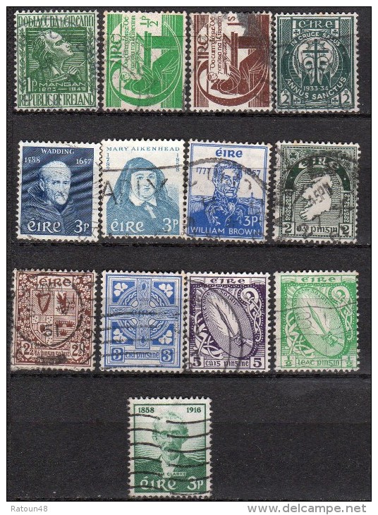 Lot 13 Timbres  -- Oblitéré  -  - IRLANDE - Collections, Lots & Series