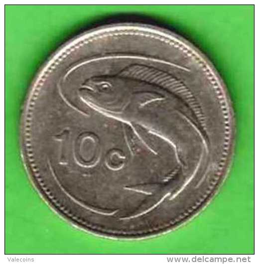 MALTA - 1986 -  10 Cents - KM 76 - Fish Poisson Pesce   XF Coin - Malta