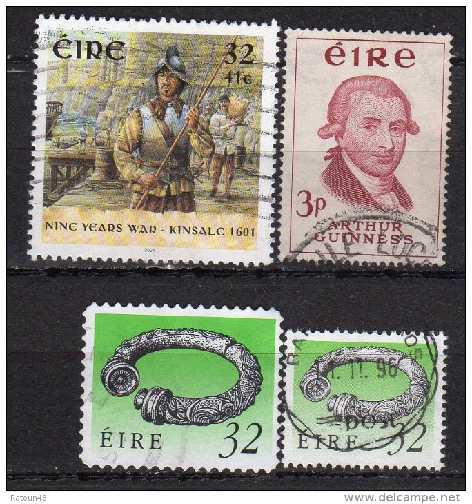 Lot 4 Timbres  -- Oblitéré  -  - IRLANDE - Collections, Lots & Series