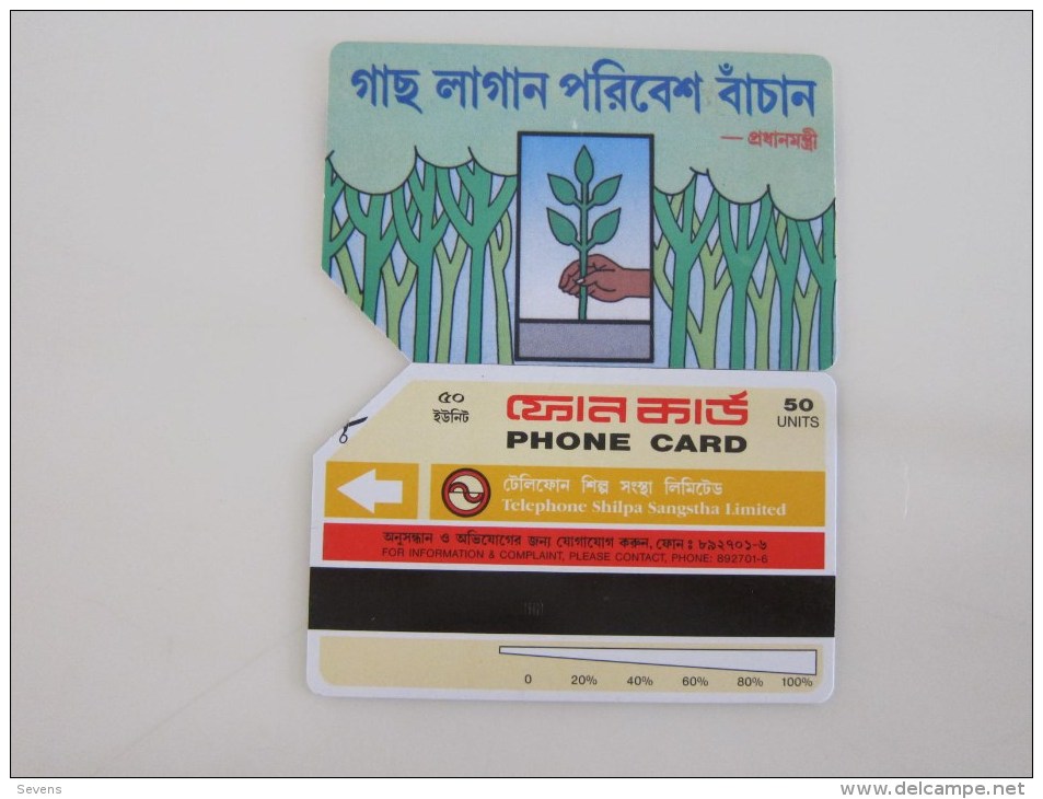 Urmet Magnetic Phonecard,BAN-02 Planting A Tree,used - Bangladesh