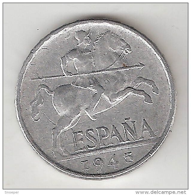 Spain 10 Centimos 1945    Km  766   Xf - Other & Unclassified