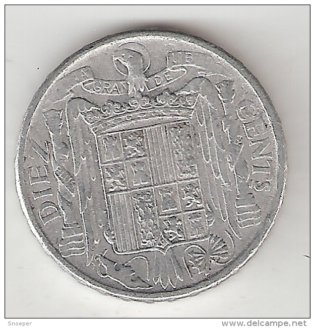 Spain 10 Centimos 1945    Km  766   Xf - Other & Unclassified