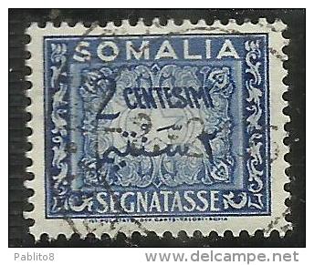 SOMALIA AFIS 1950 SEGNATASSE TAXES POSTAGE DUE TASSE CENT. 2c USATO USED - Somalia (AFIS)