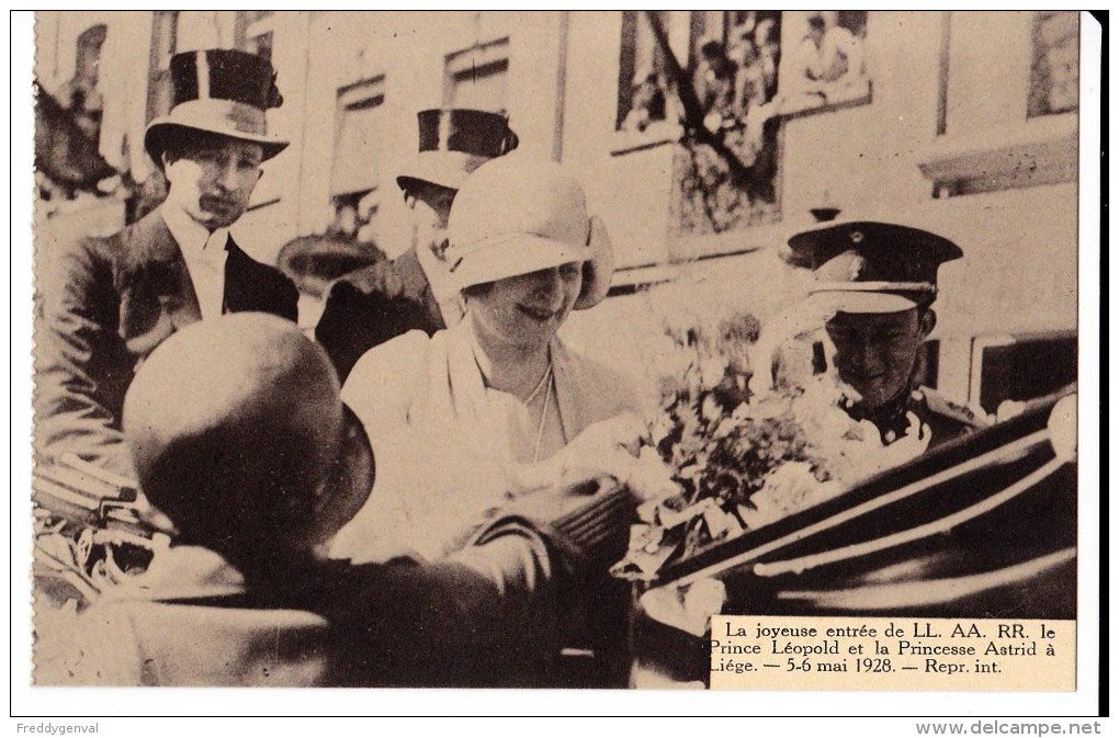 JOYEUSE ENTREE DU PRINCE LEOPOLD ET DE LA PRINCESSE ASTRID A LIEGE - Manifestations