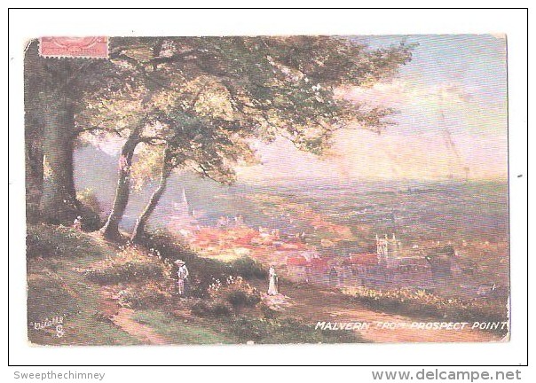 MALVERN From Prospect Point Art Drawn Artist Postcard Raphael Tuck Oilette Used NEEDS REGLUEING - Altri & Non Classificati