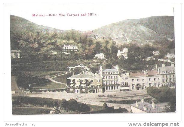 MALVERN BELLE VUE TERRACE AND HILLS Postcard UNUSED - Sonstige & Ohne Zuordnung