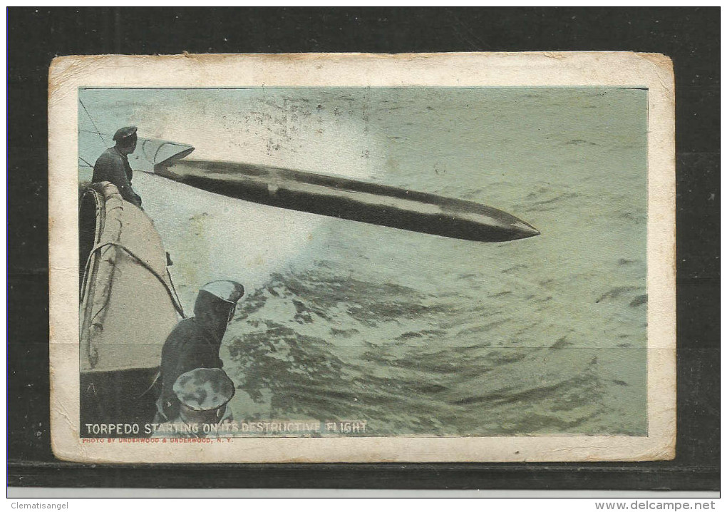 TOP!! USA * TORPEDO STARTING ON ITS DESTRUCTIVE FLIGHT * VERSAND AUS NEW YORK * 1917 *!! - Materiale