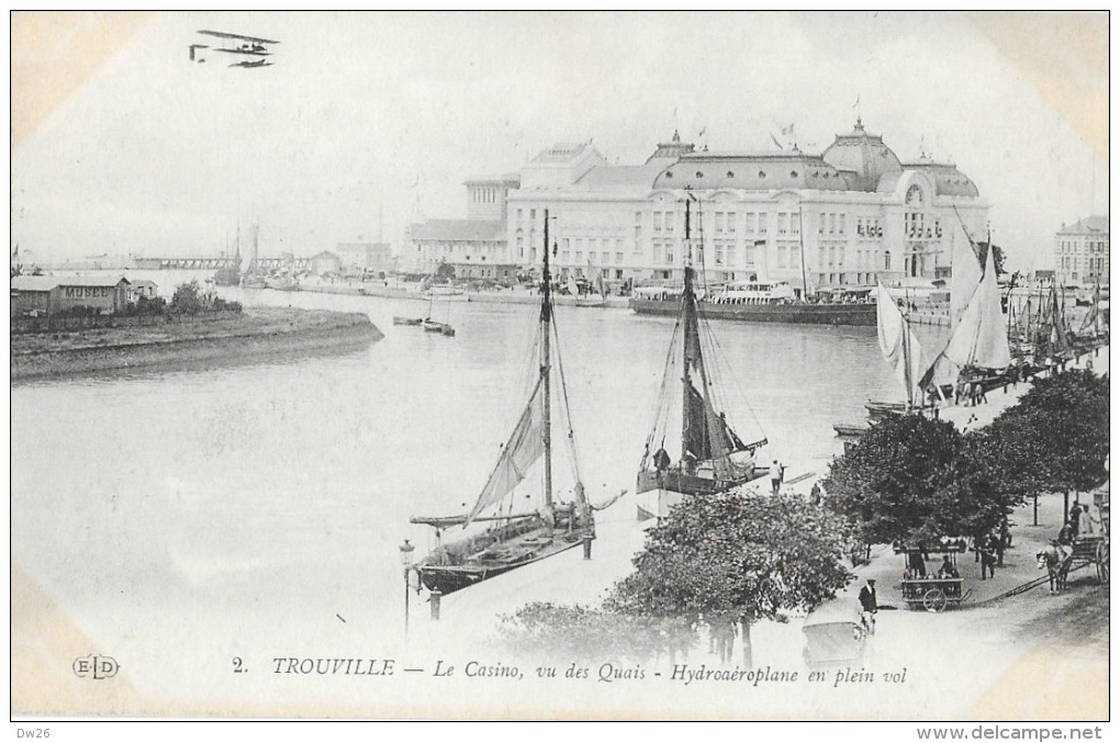 Trouville - Le Casino Vu Des Quais - Hydroaéroplane En Plein Vol - Carte E.L.D Non Circulée - Trouville